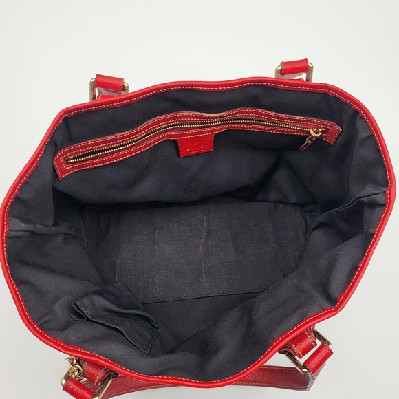 Gucci GG Canvas Jolicoeur Tote Bag Red Blue Sherry Line w/COA..*RARE* - Picture 10 of 17